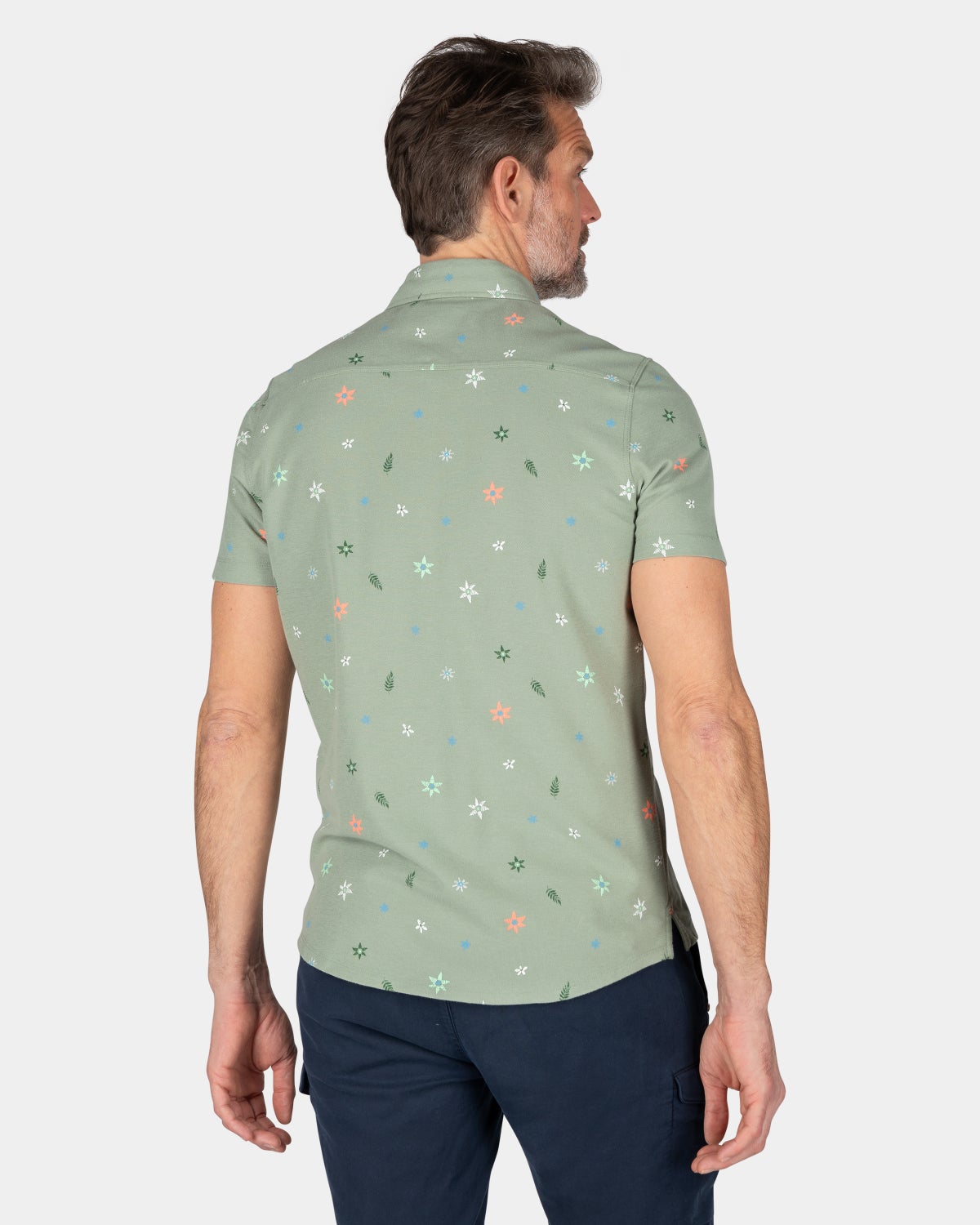 Green shirt with flowerprint - Mellow Army