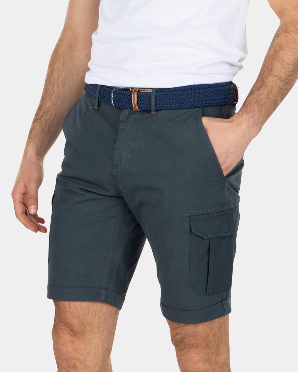Robuste Cargo-Shorts aus Baumwolle - Green Grey