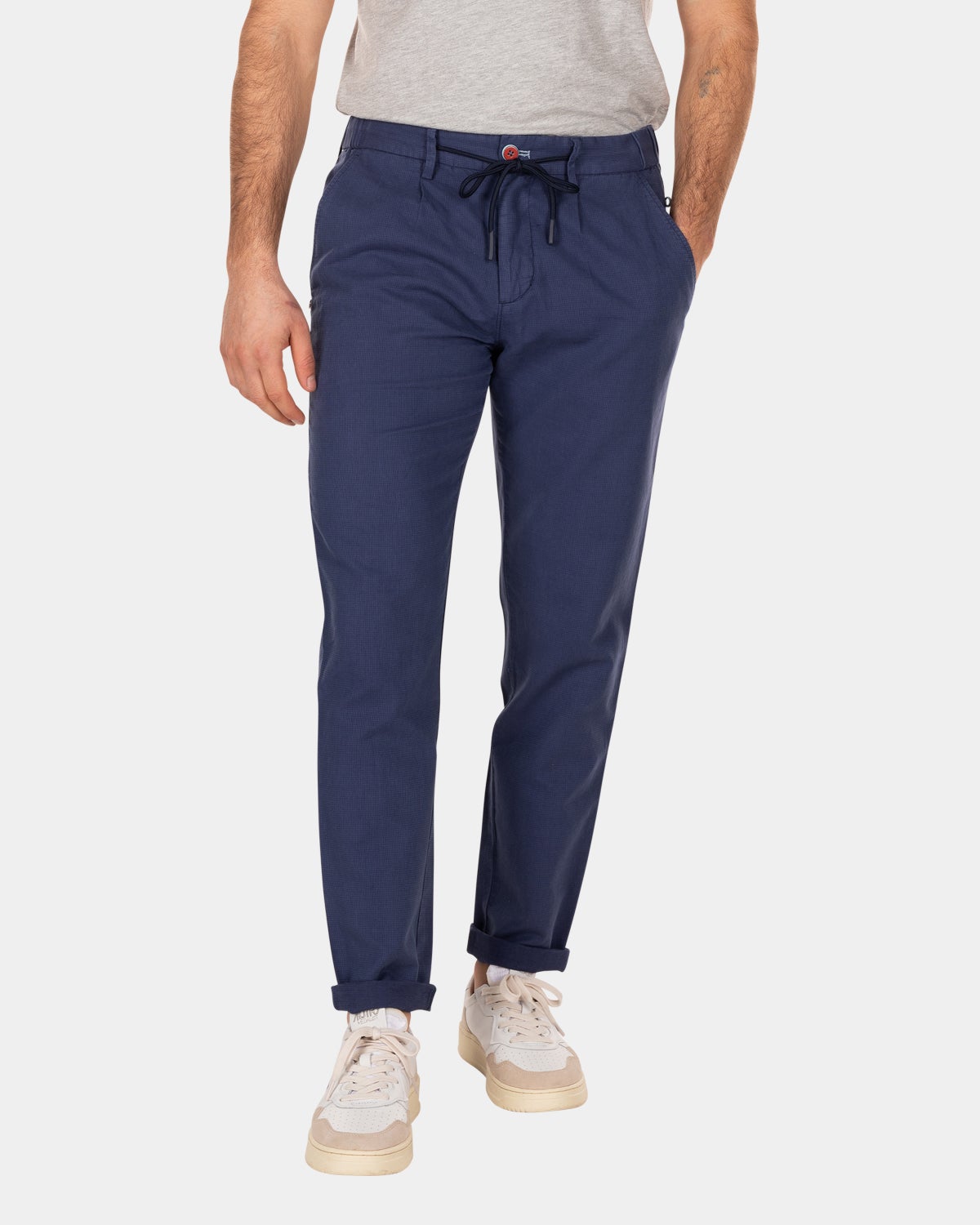 Chinos de lino y algodón. - Dusk Navy