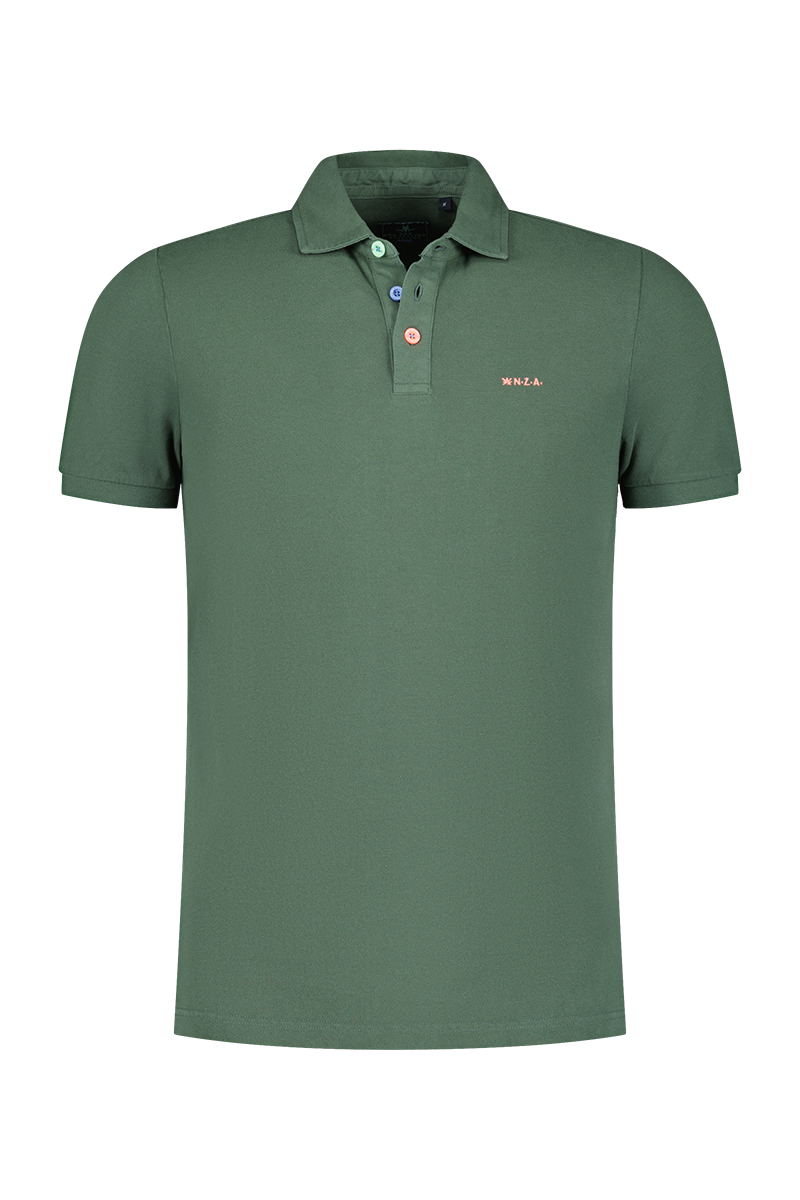 Polo liso de algodón - Chalk Green