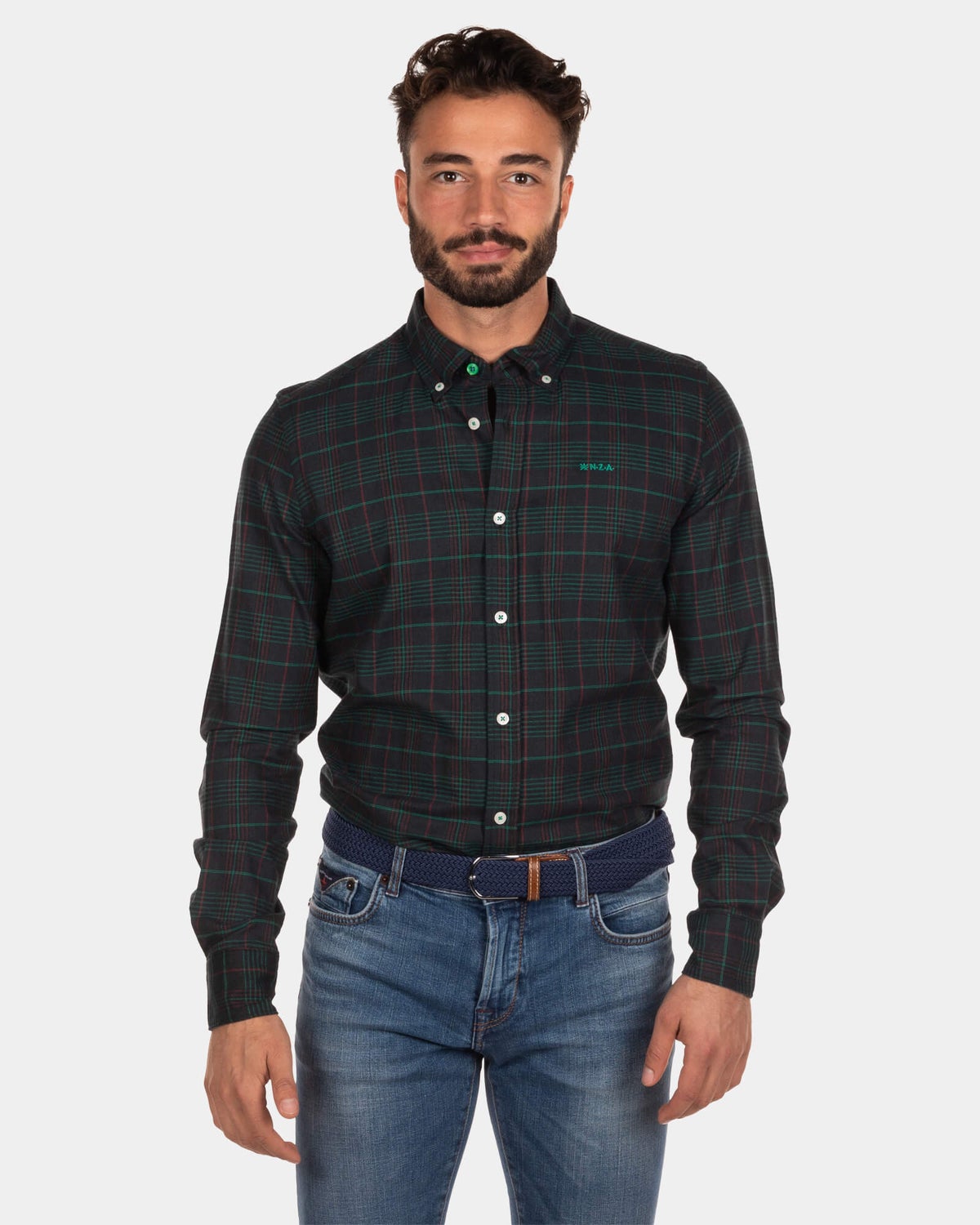 Chemise en flanelle vert foncé Opouri - Dark Army