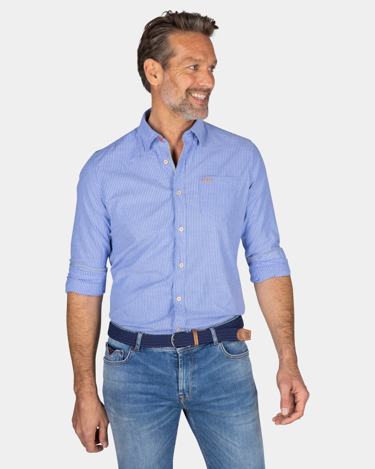 Camisa celeste rayas finas - Light Blue