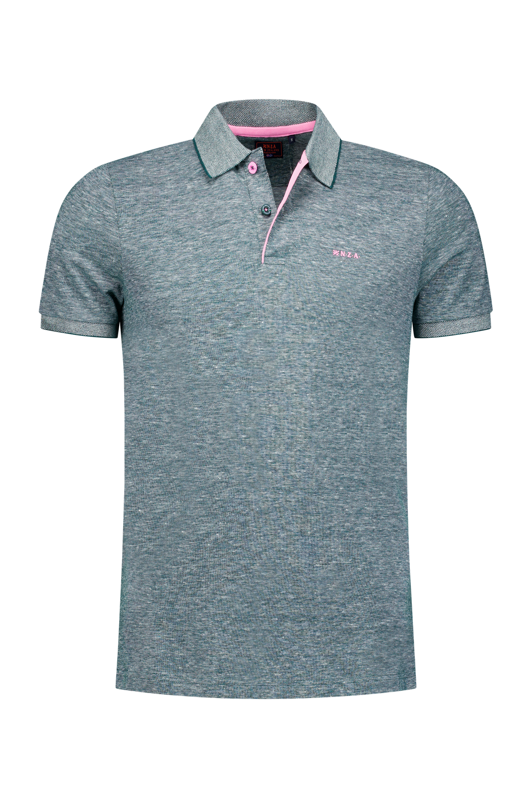 Plain polo made of cotton and linen - Classic Green