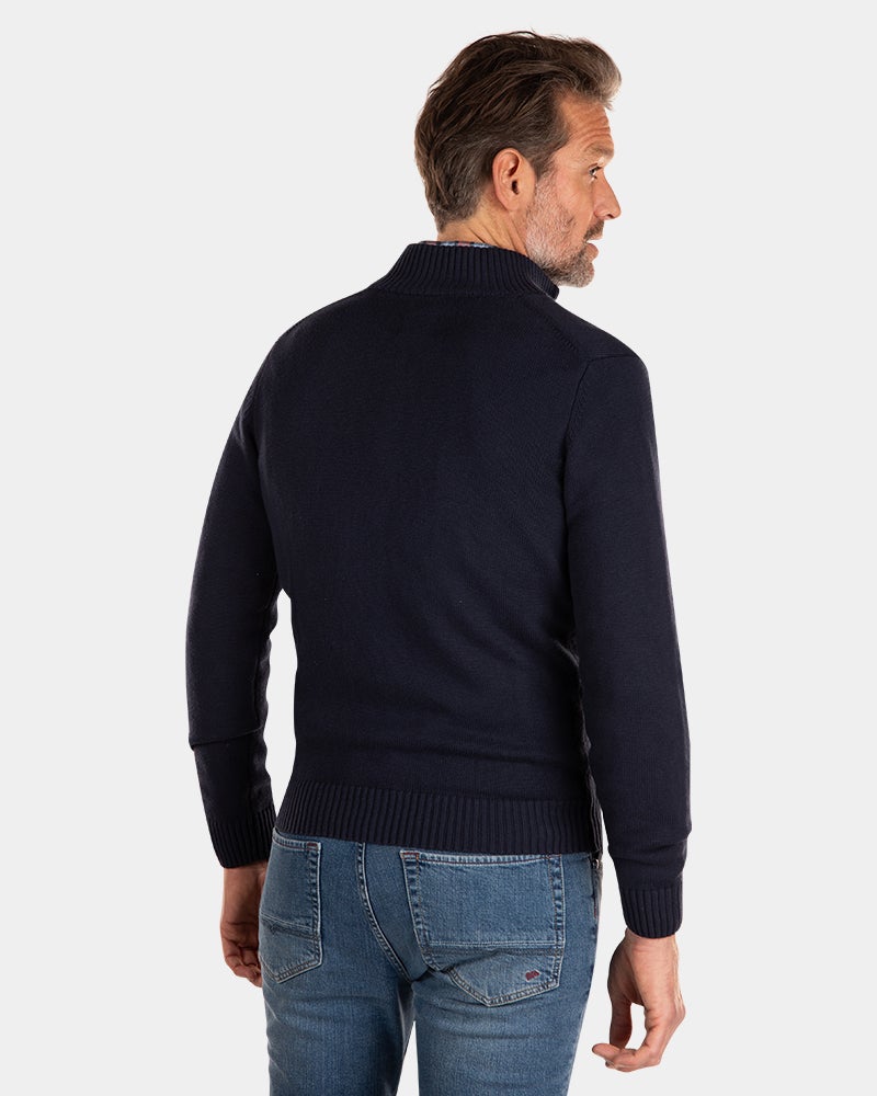 Strickjacke mit Reißverschluss - Traditional Navy