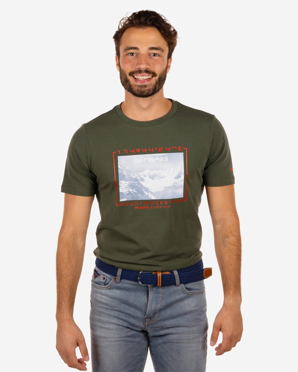 T-shirt met print Brooklands - Rock Green