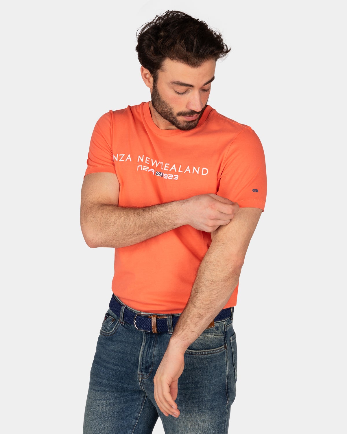 Baumwoll-T-Shirt mit Logo - Golden Orange