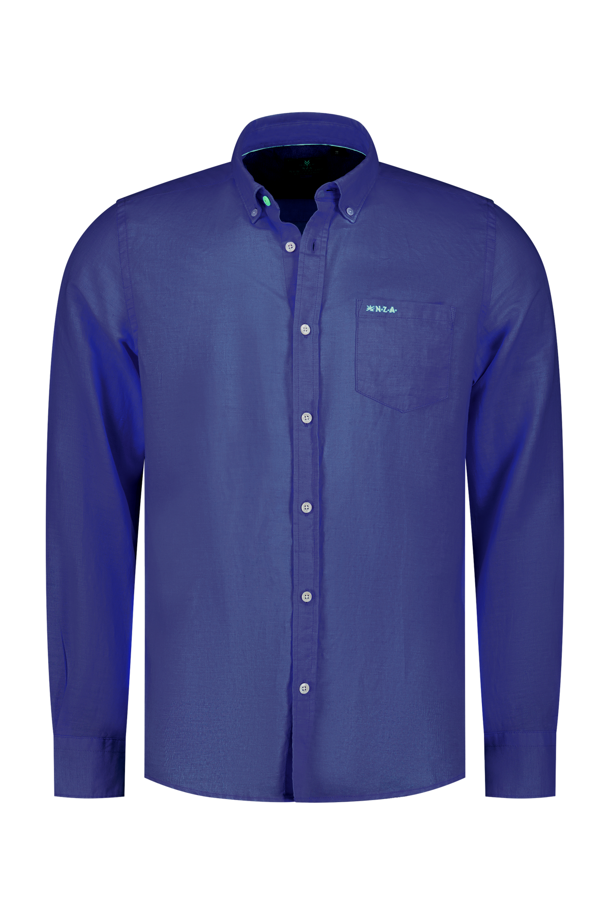 Camisa lisa de lino en muchos colores. - Dusk Navy