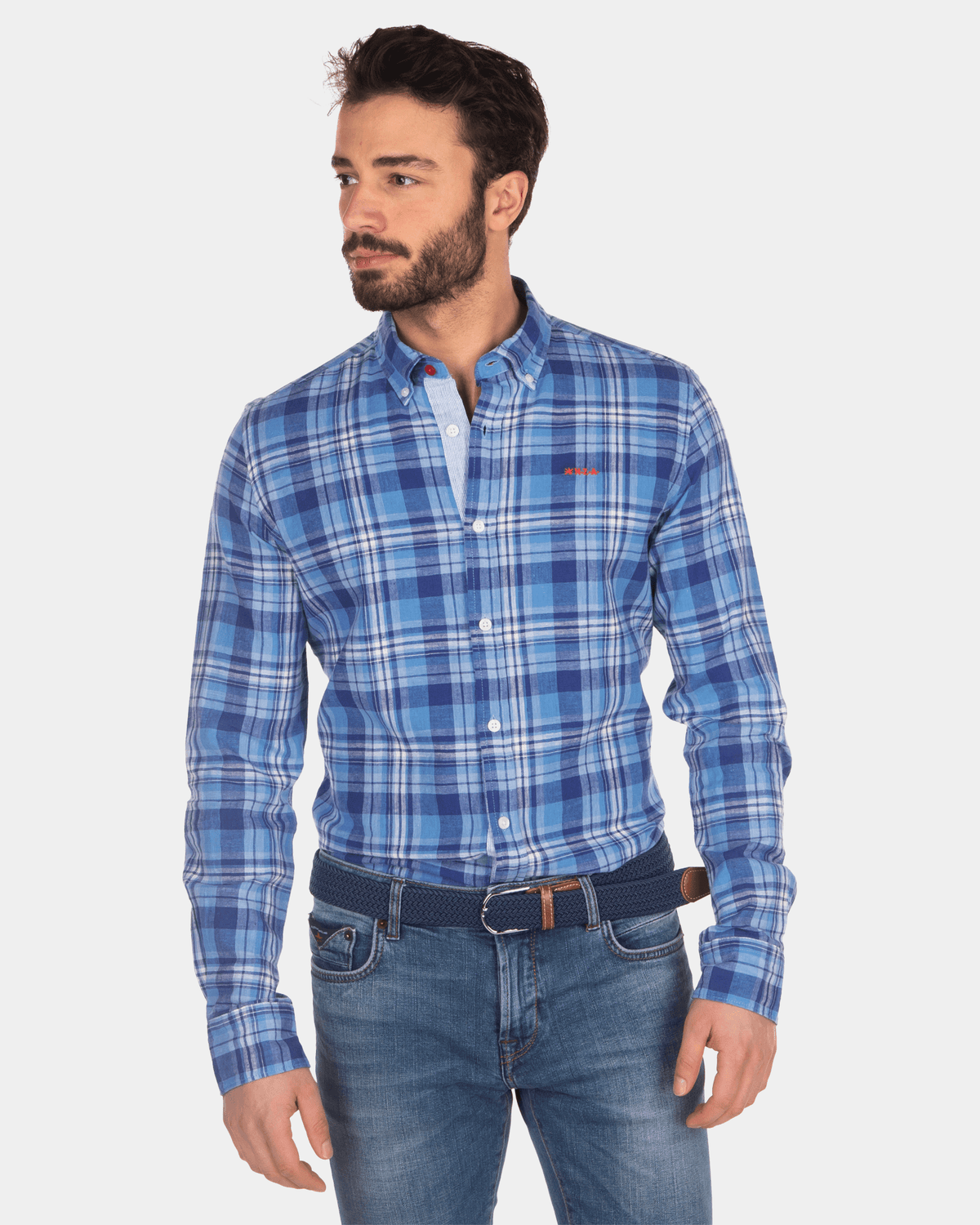 Camisa a cuadros azul blanco - Intense Cobalt