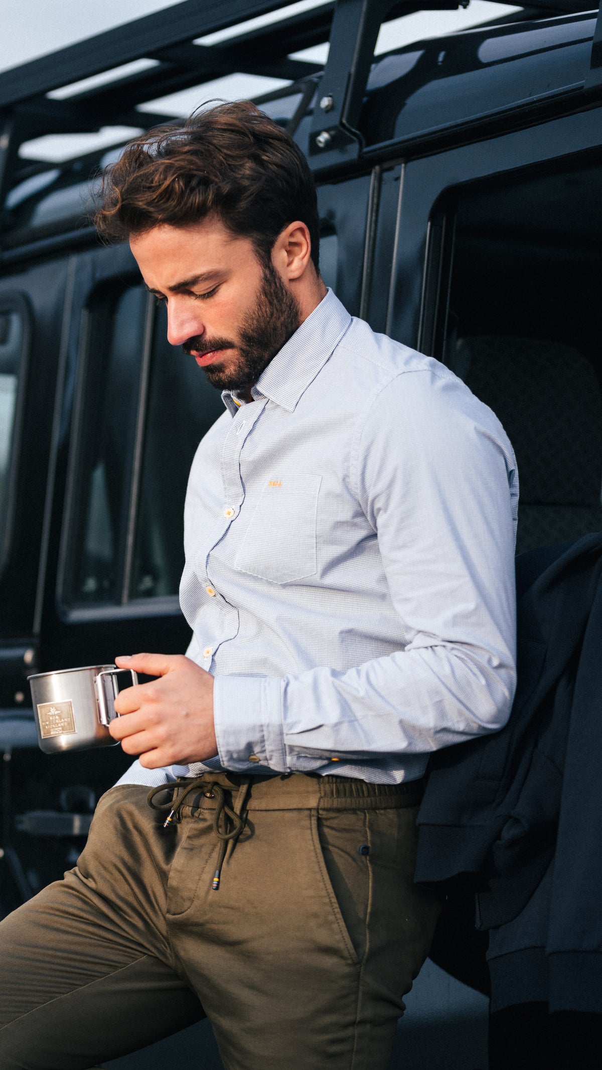 Camisa azul gris con elasticidad - Mineral Blue