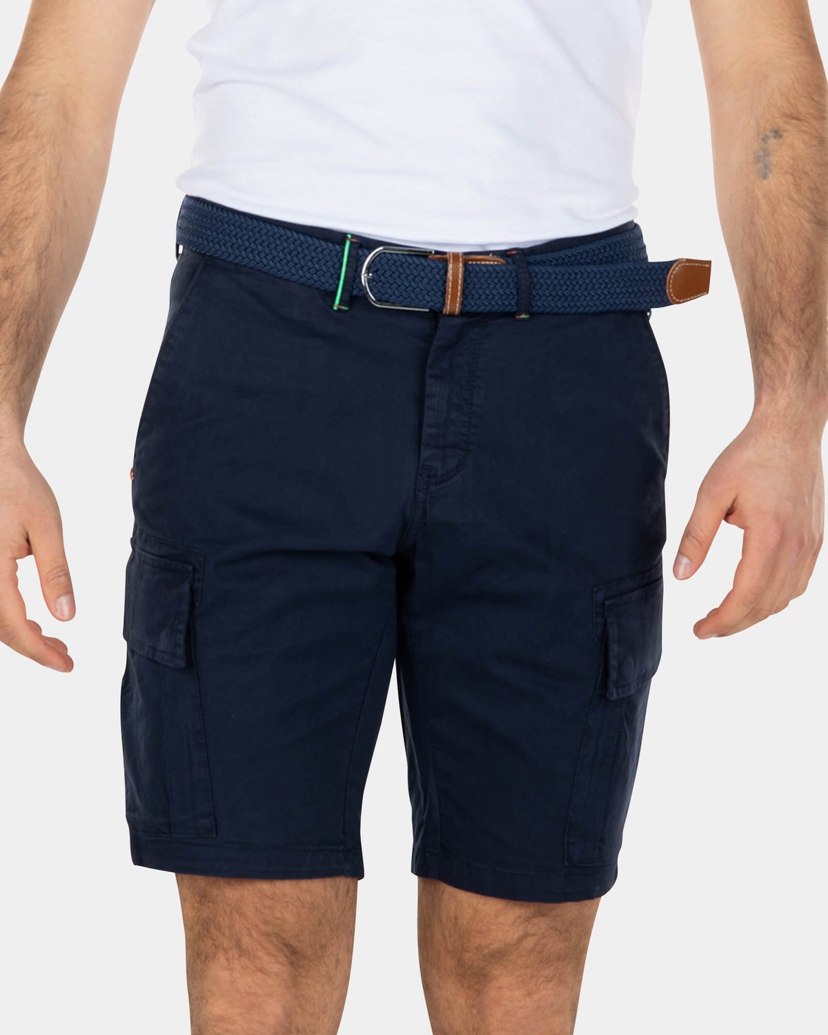 Short cargo en coton stretch - Key Navy