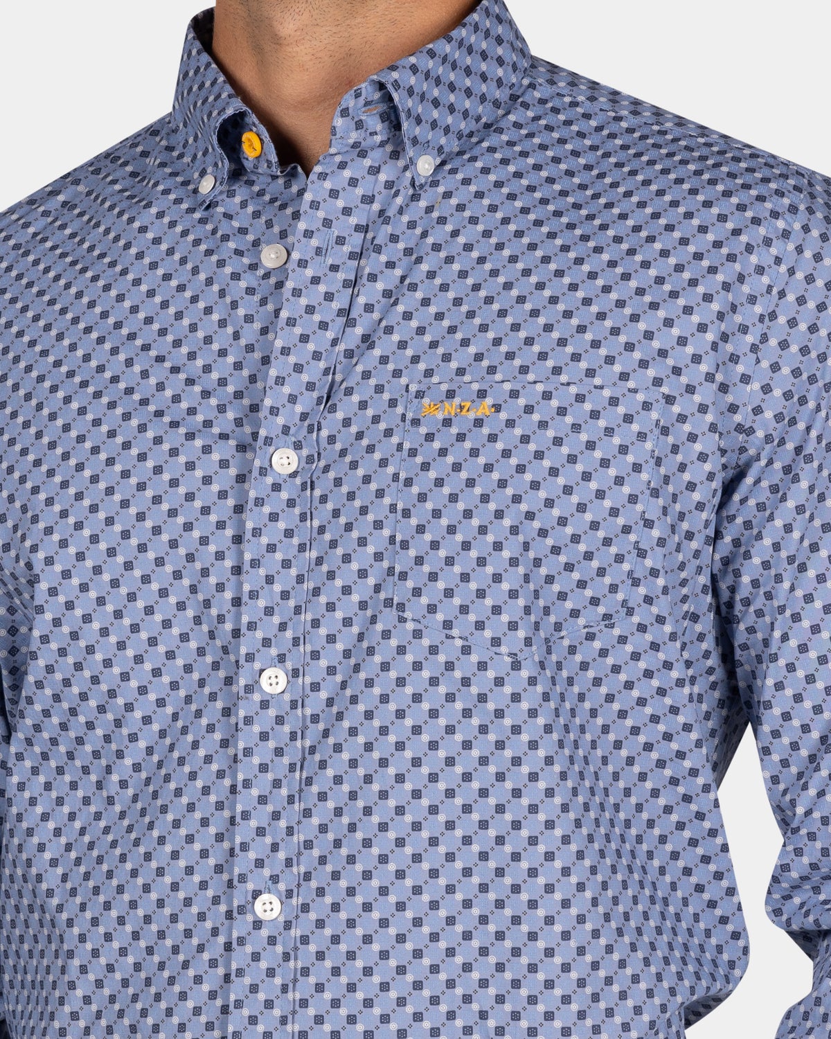 Chemise bleue avec petits points blancs - Mineral Blue