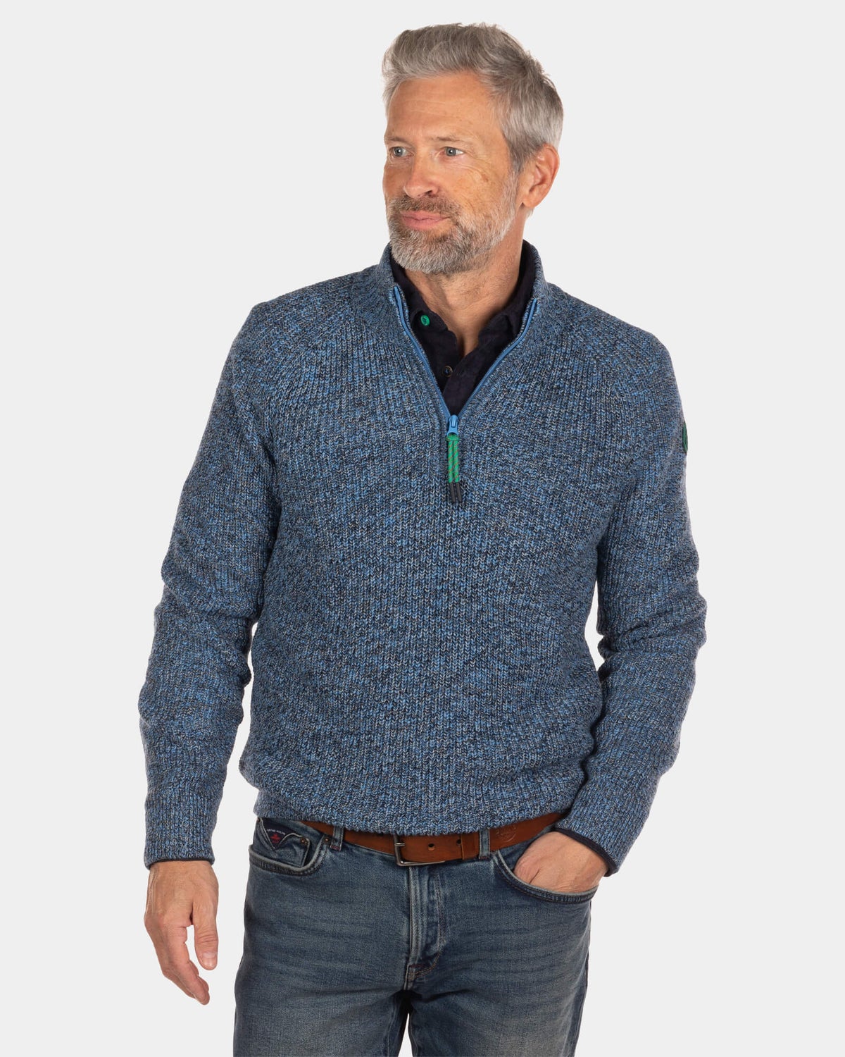 Blauer Pullover mit halbem Reißverschluss Fryxell - Cook's Blue