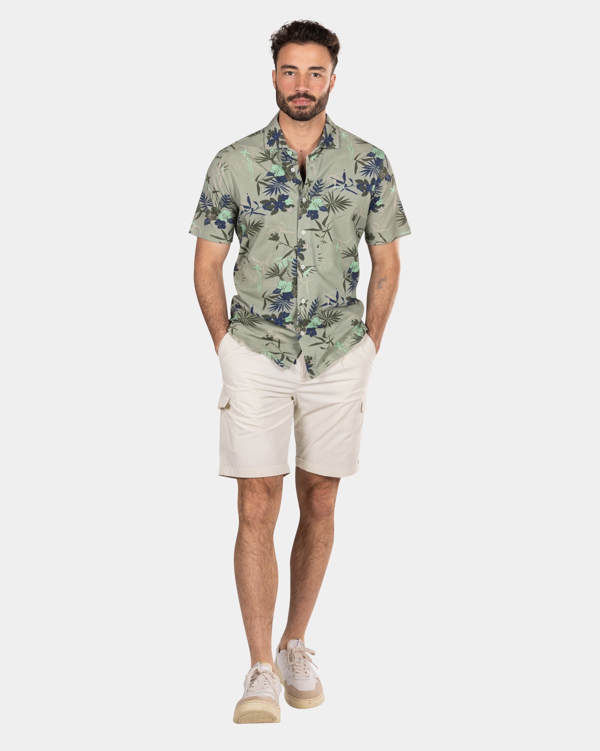 Chemise à fleurs verte - Mellow Army