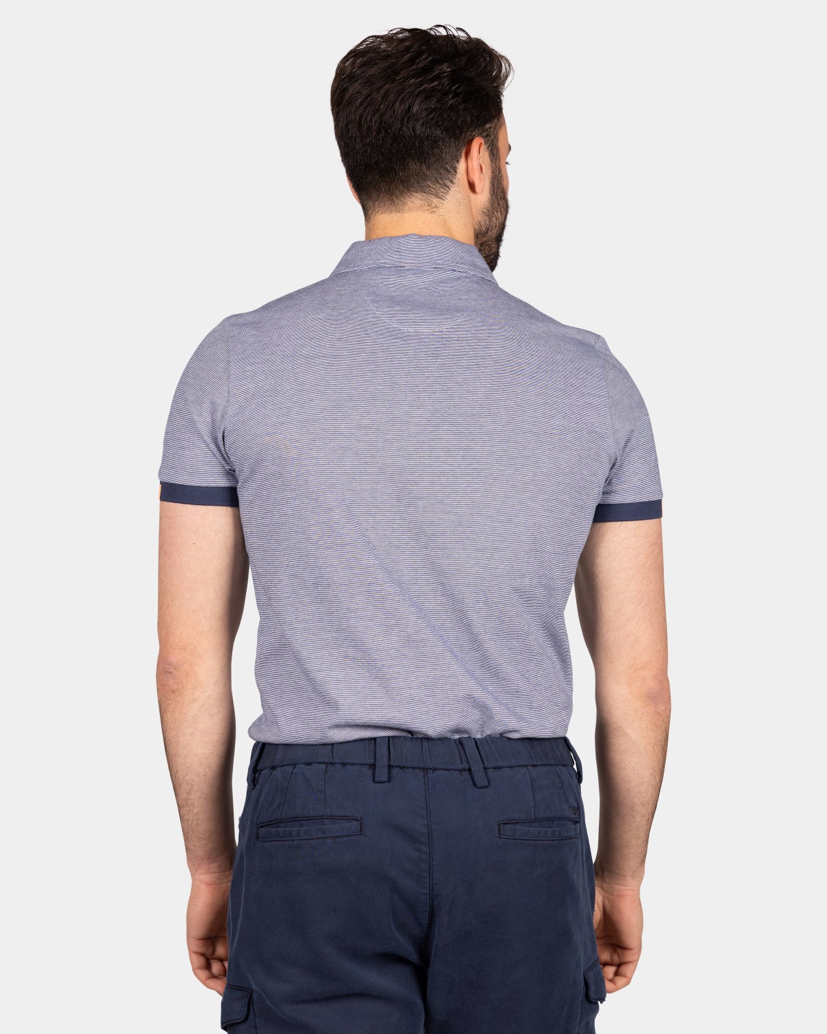 Plain cotton jersey polo - Ocean Navy