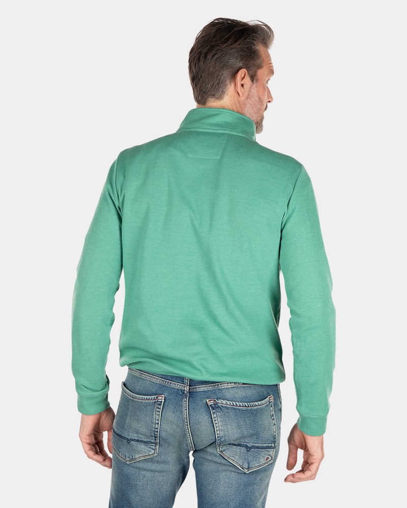 Fleece sweater met rits - Amazon Green