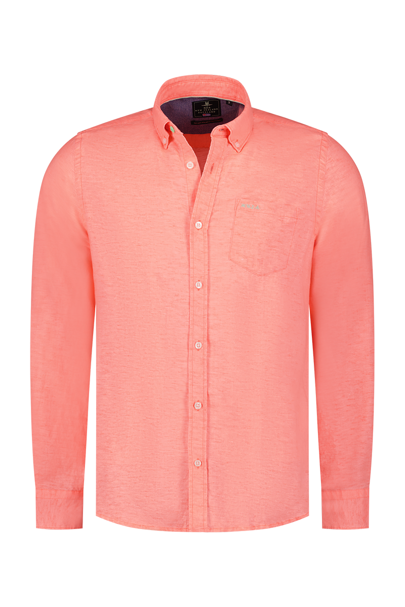 Chemise en lin uni de plusieurs couleurs - Fury Pink