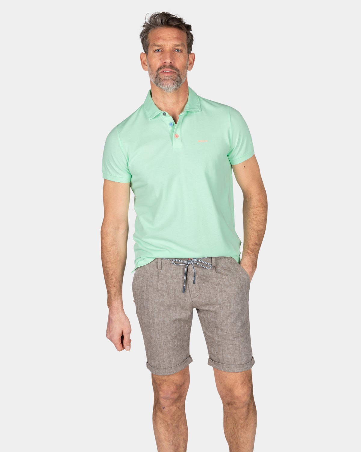 Polo uni en coton - Teal Green