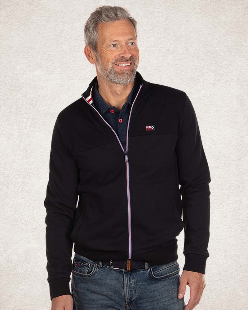 Schlichter Sweat-Cardigan - Pitch Navy