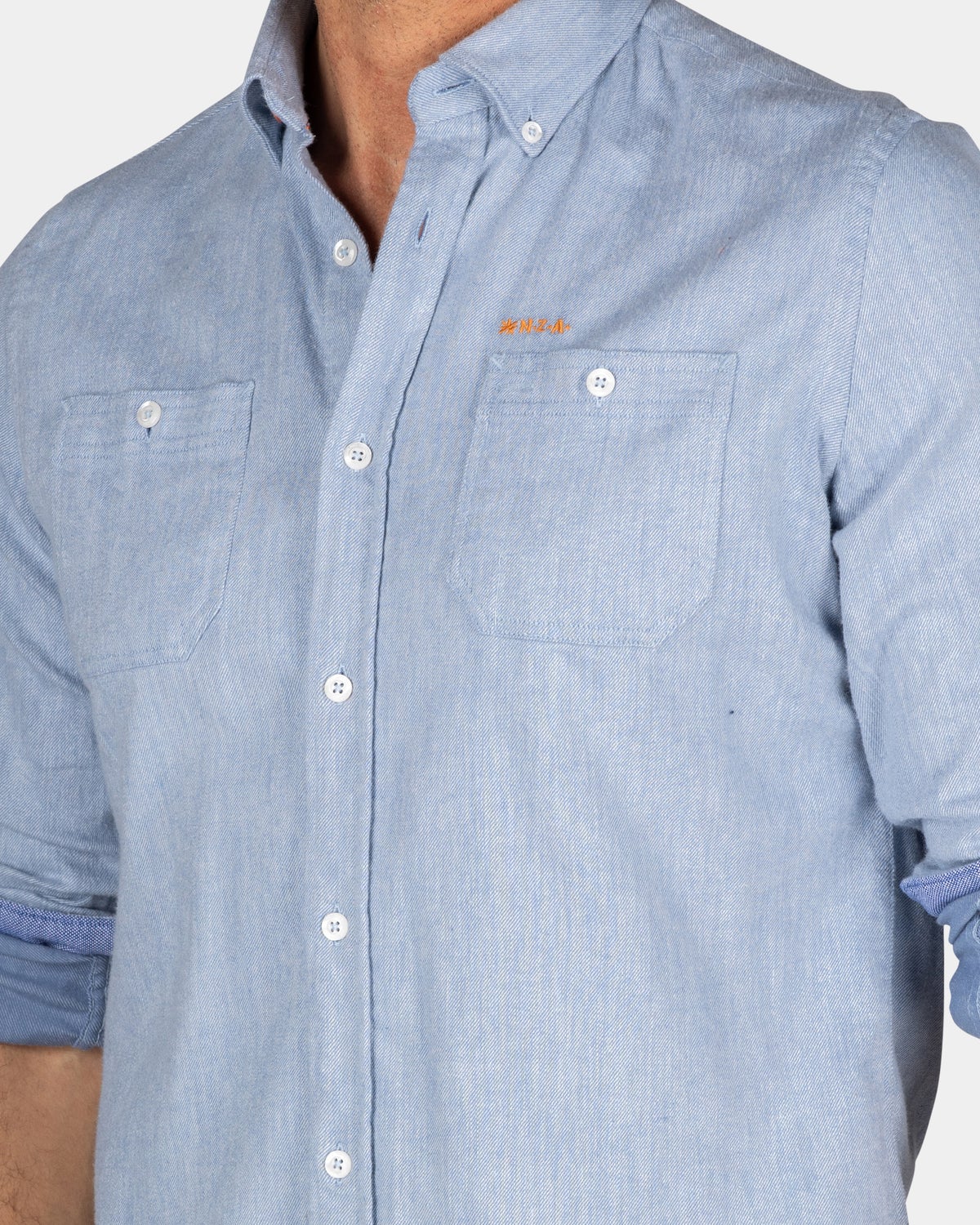 Cotton denim shirt - Frozen Blue