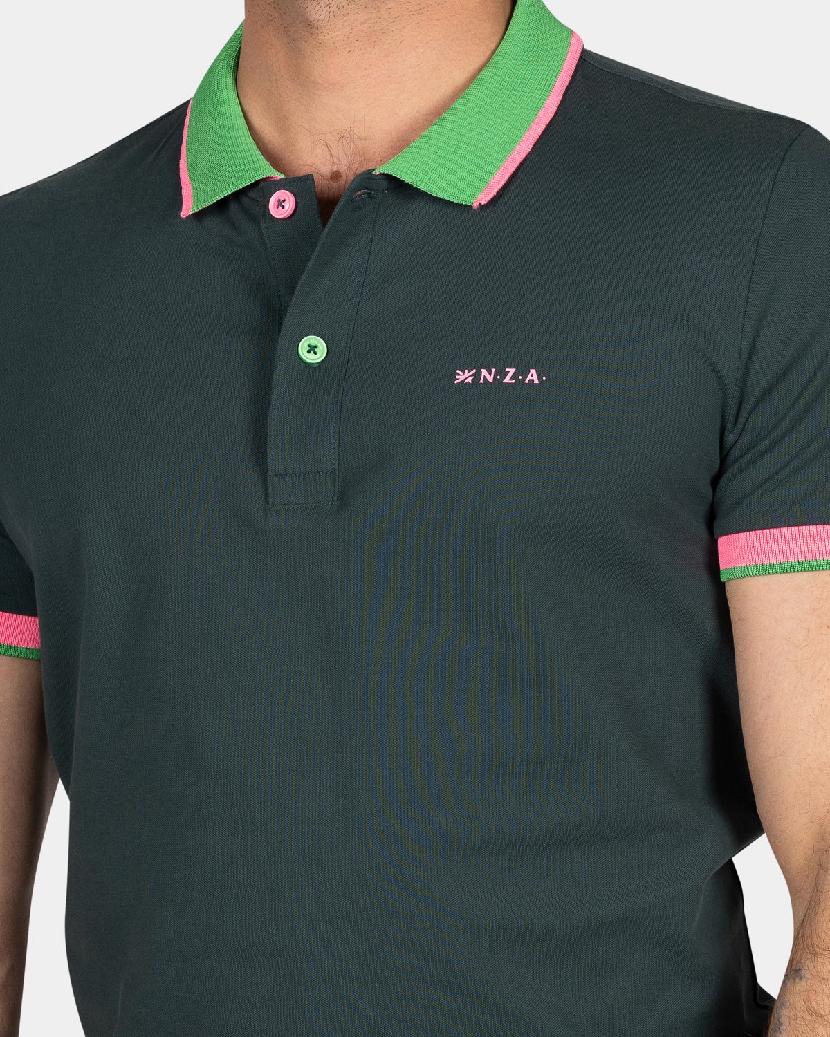 Polo uni avec col accent colorﾎ - Classic Green