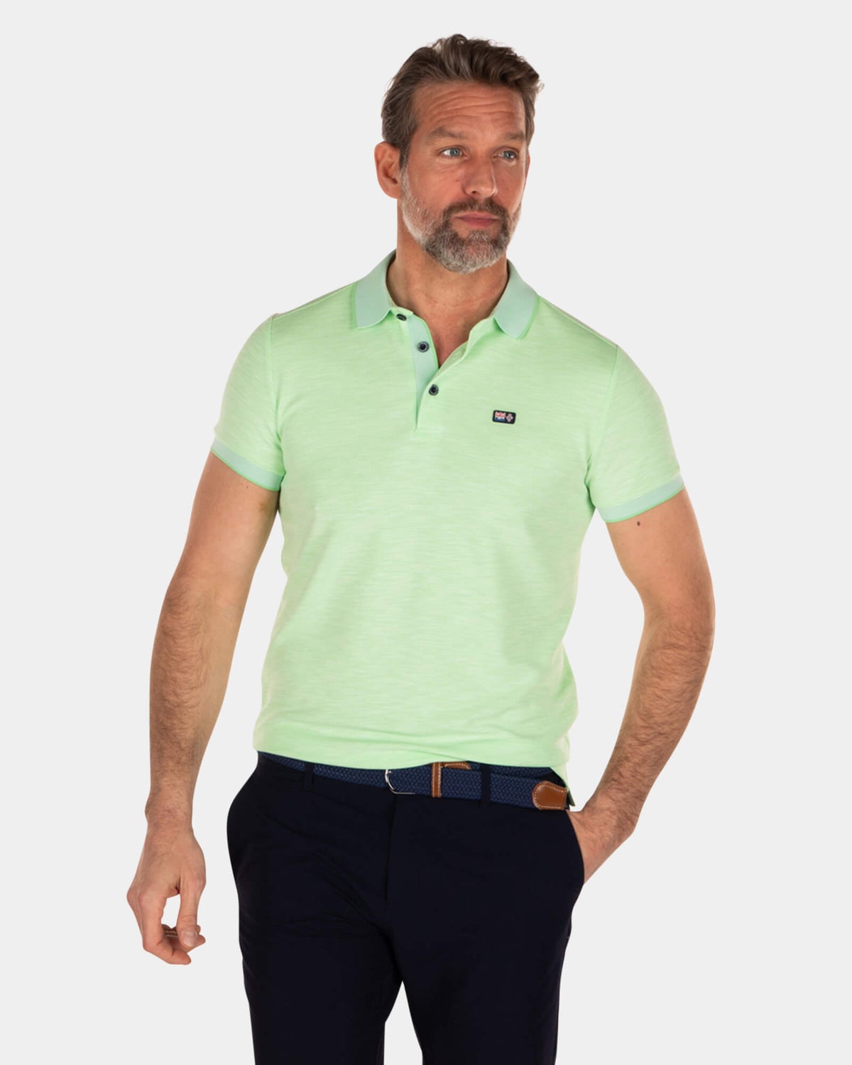 Polo uni polyester modal - Sea Green