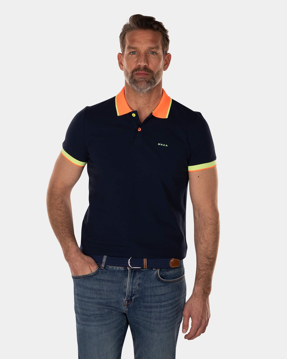 Basic-Poloshirt aus Baumwolle - High Summer Navy