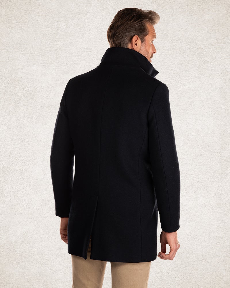 Manteau classique en laine bleu foncé - Pitch Navy