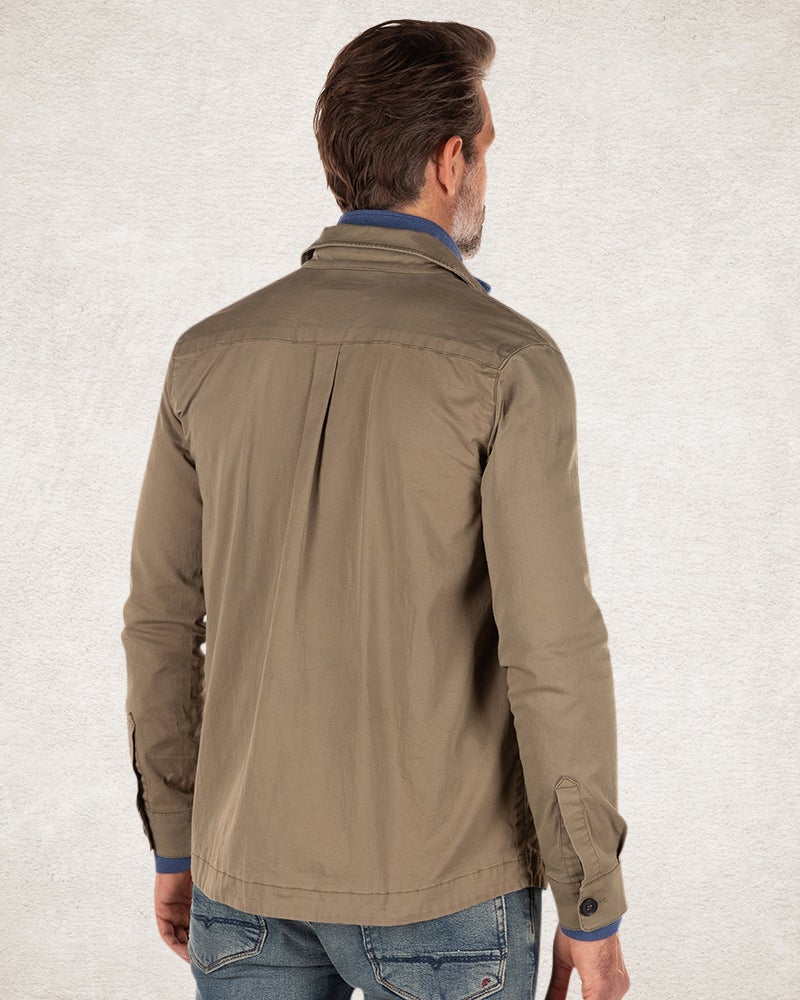 Katoenen stretch overshirt