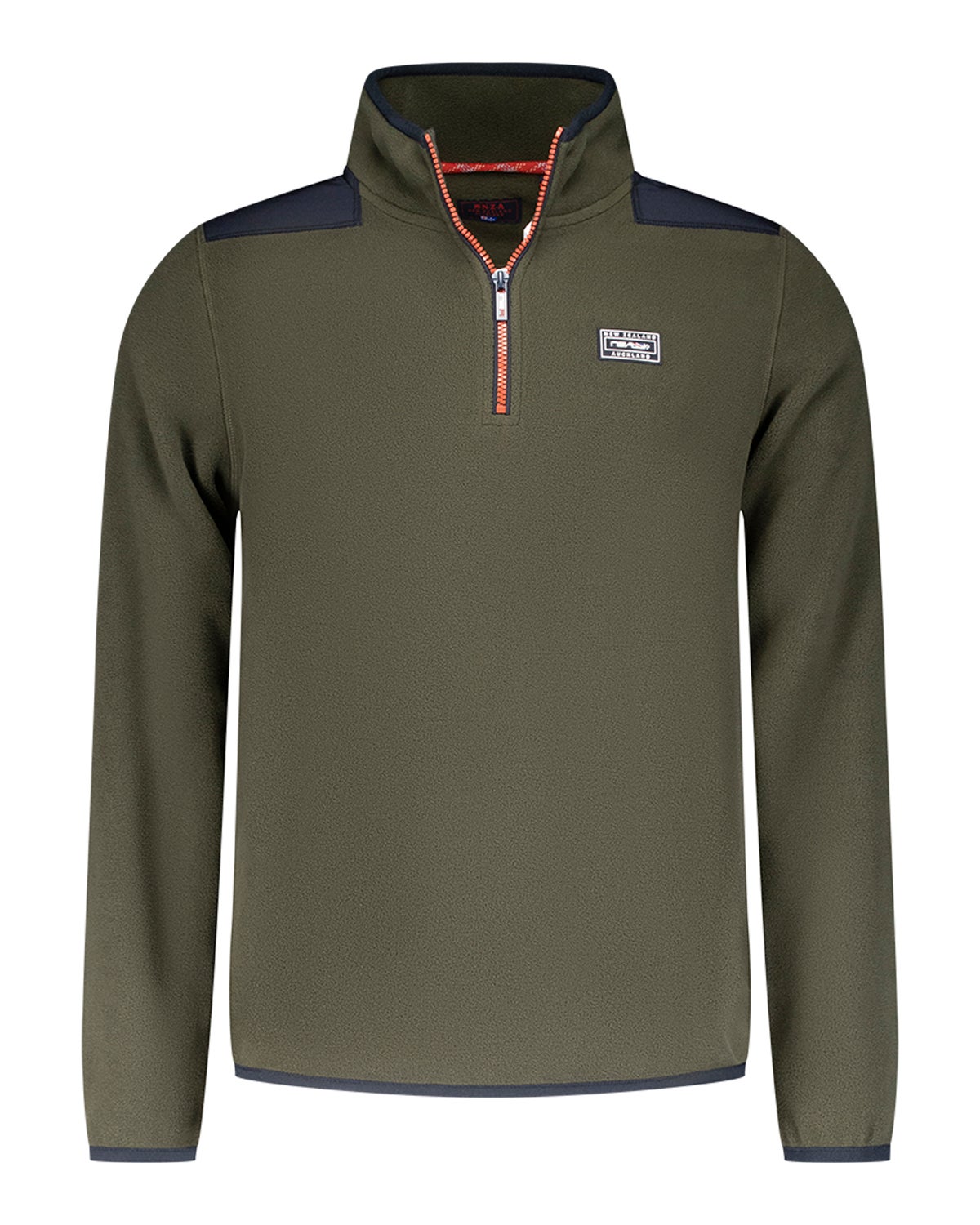 Camisa polar verde oscuro con media cremallera - Gravel Green