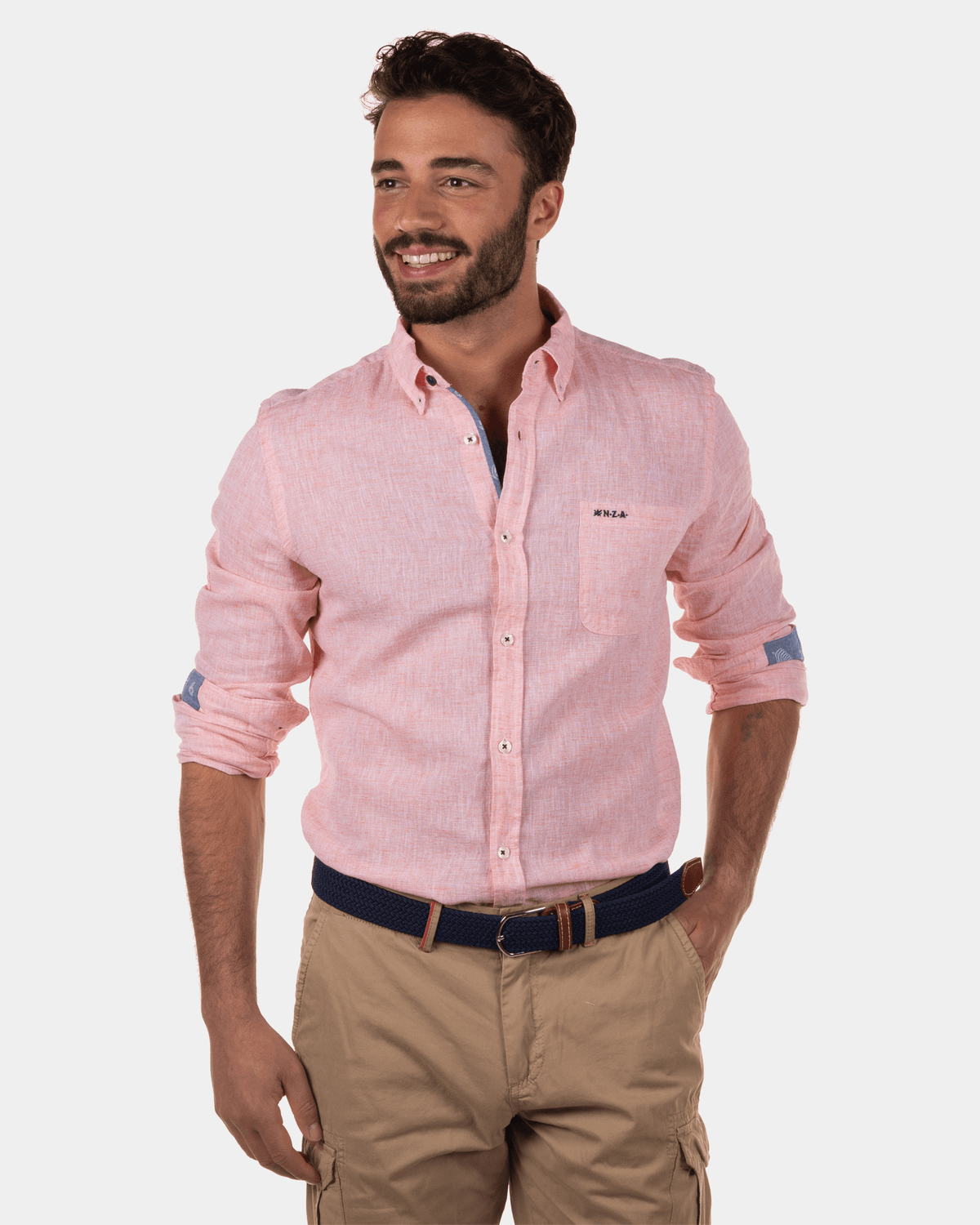 Chemise en lin Hotoananga - Apricot Neon Orange