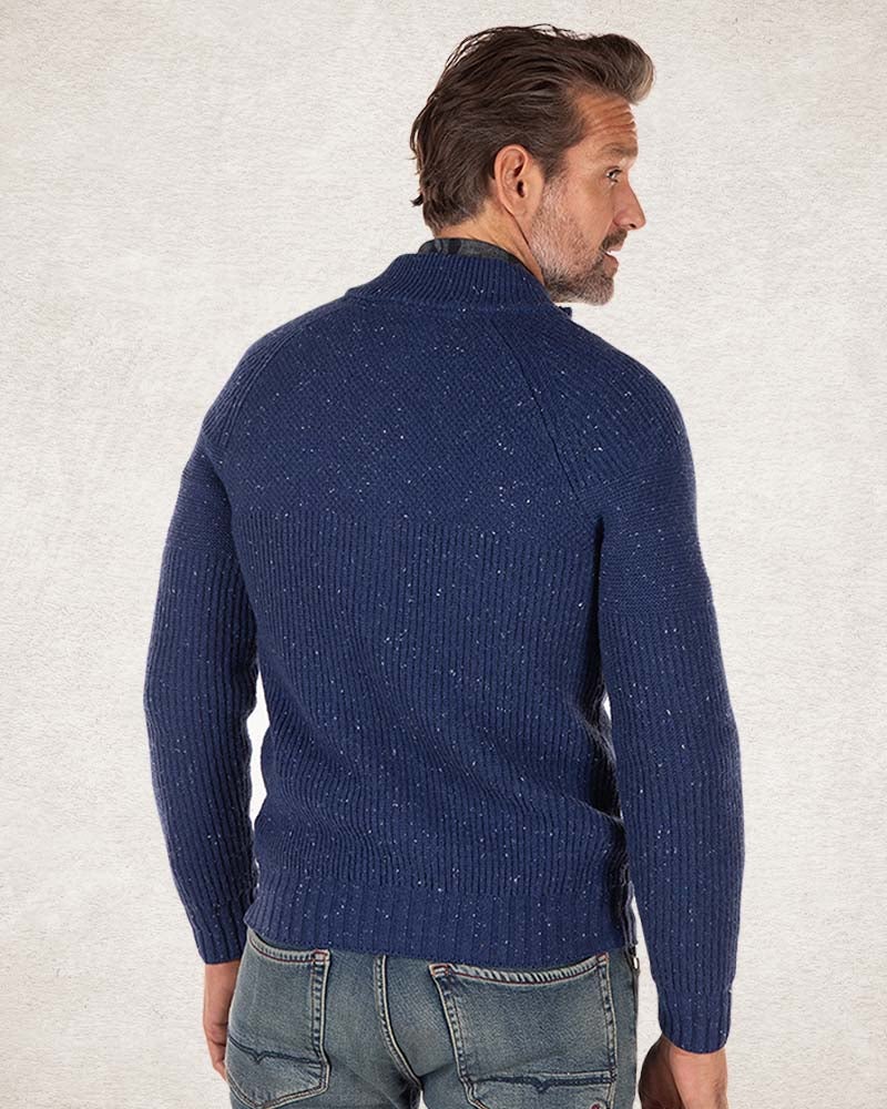 Strickjacke aus Baumwolle und Wolle - Bright Water Blue