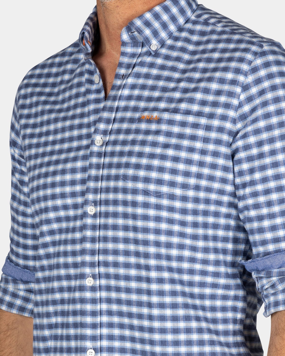 Blue white checked shirt - Autumn Navy