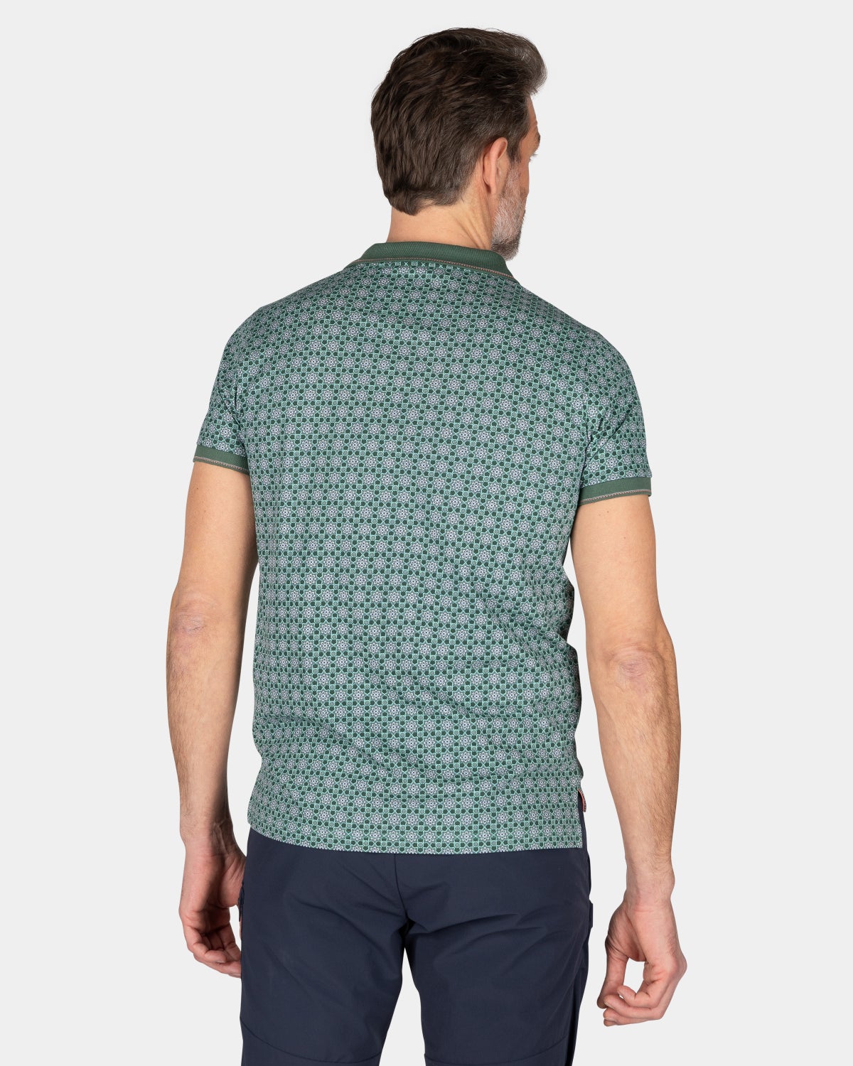 Polo de algodón con estampado - Chalk Green