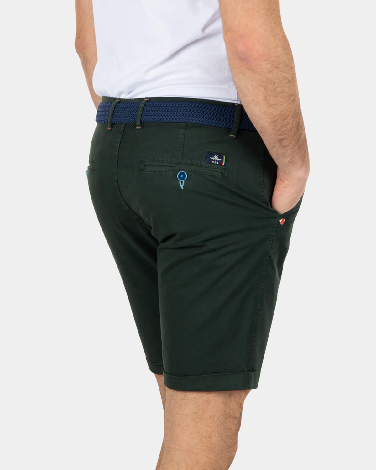 Katoenen stretch chino shorts - Dark Pine