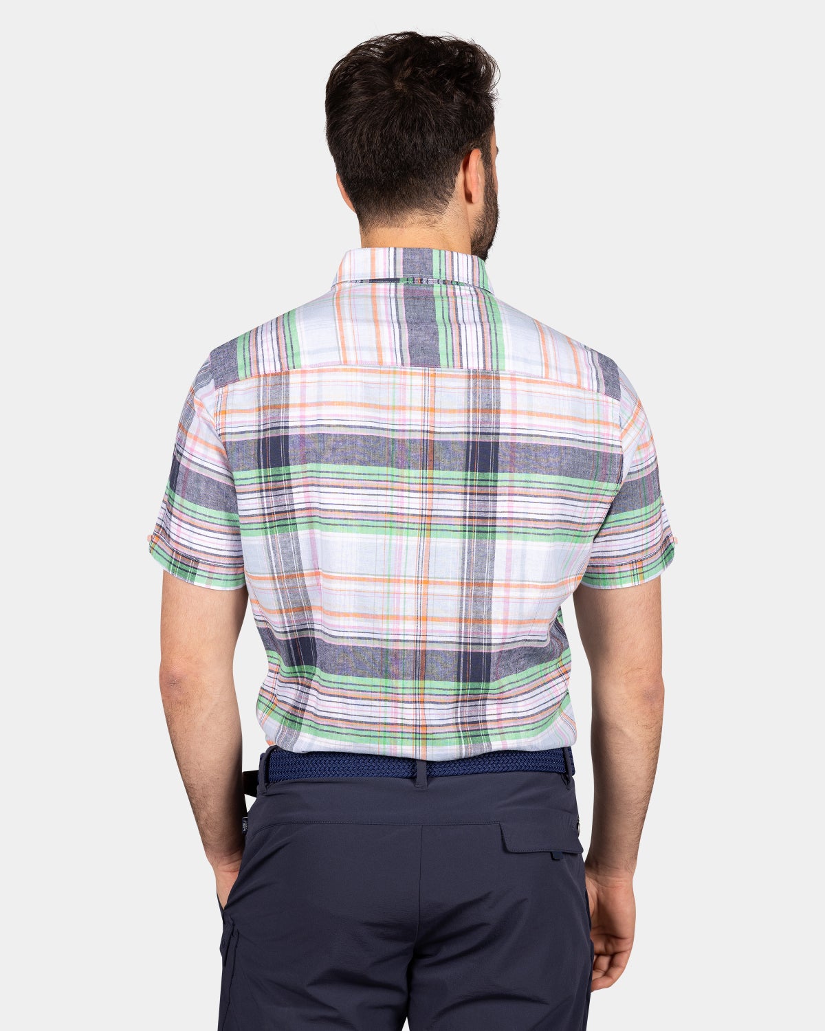 Camisa de cuadros con manga corta - Blue Multi Colour