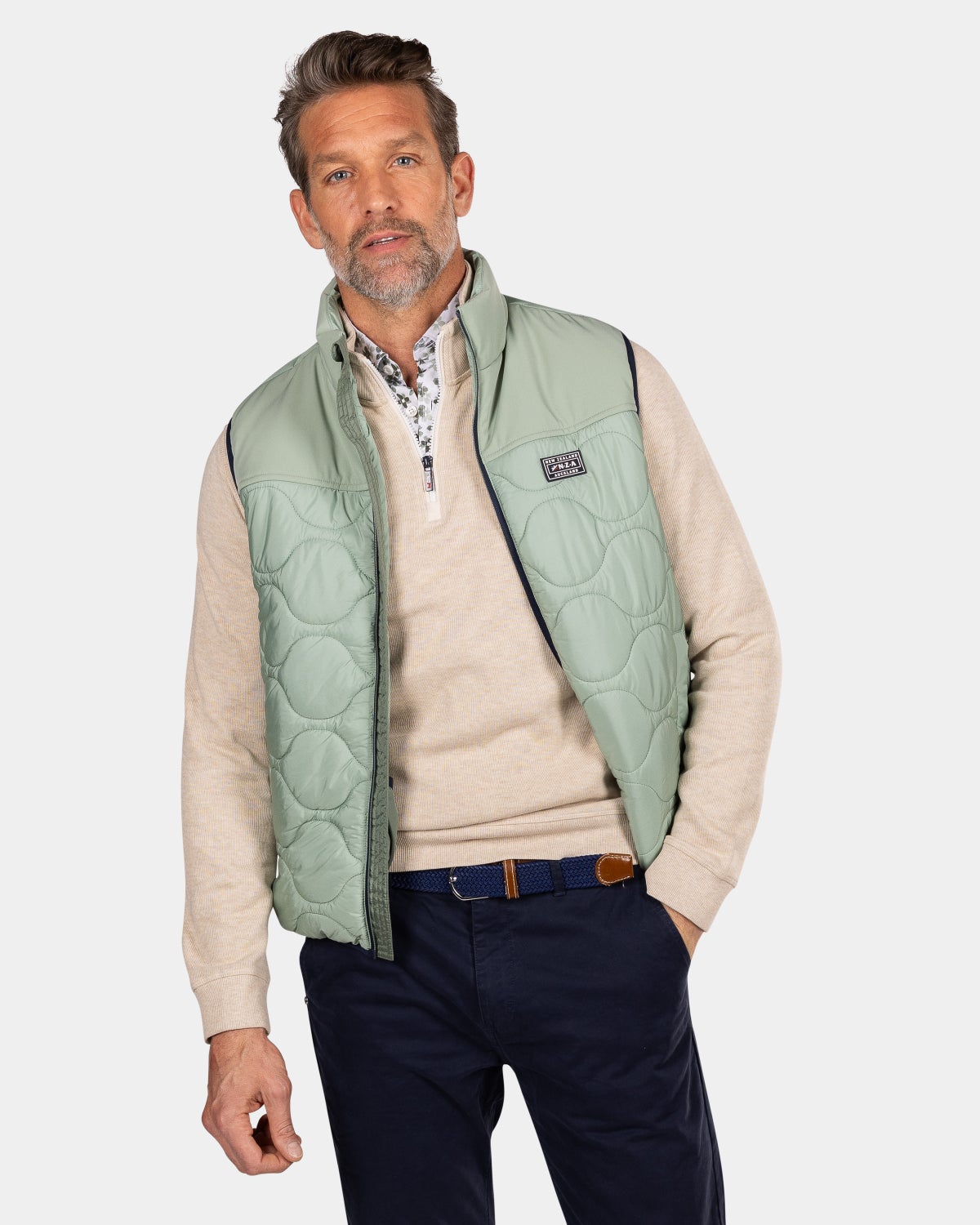 Groene gewatteerde bodywarmer - Sage