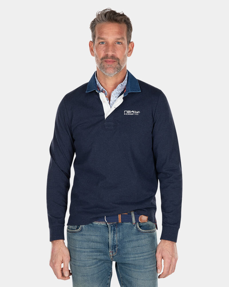 Schlichtes Rugby-Shirt - Traditional Navy