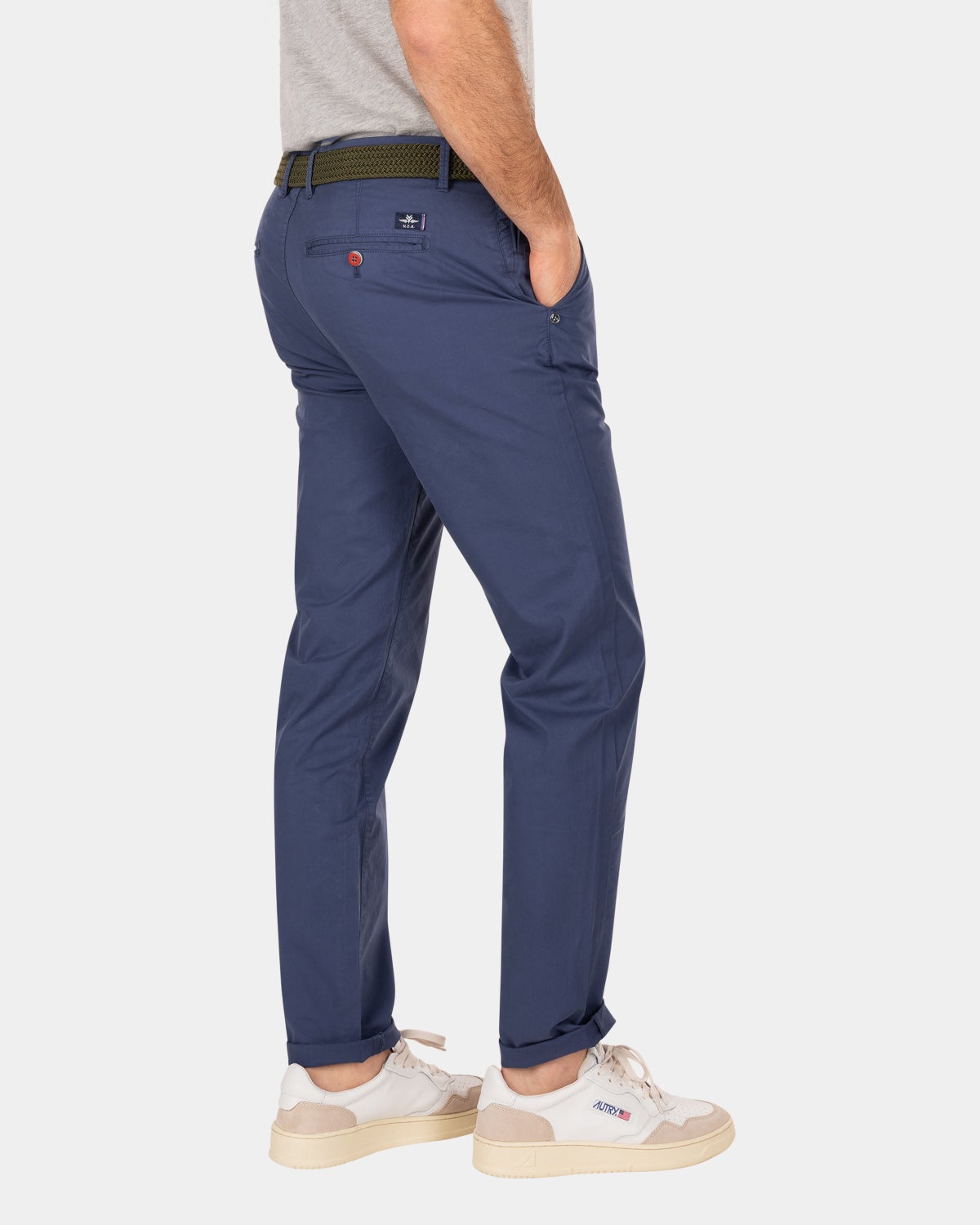 Katoenen chino met stretch - Dusk Navy