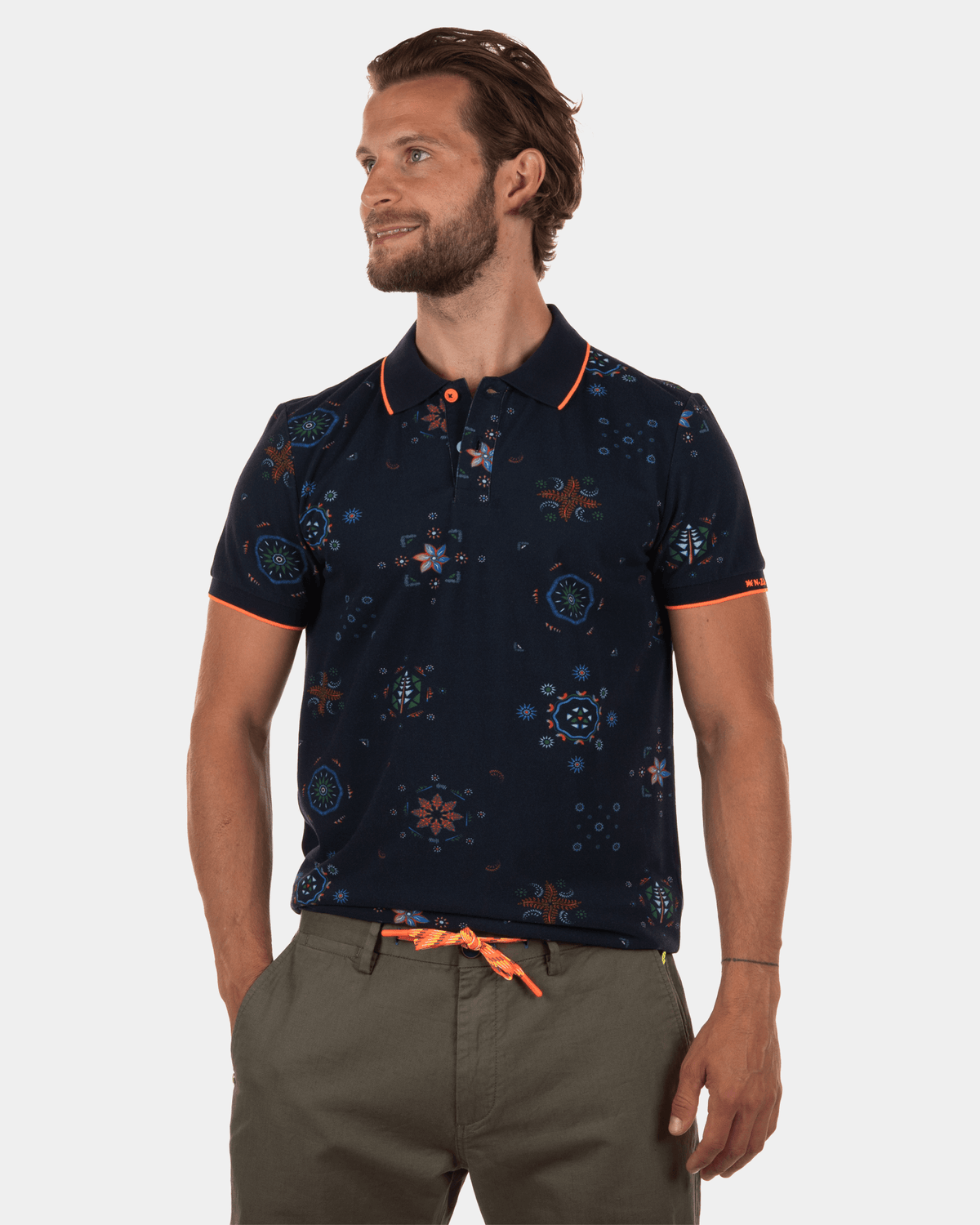 Polo met print Horseshoe - Dutch Navy