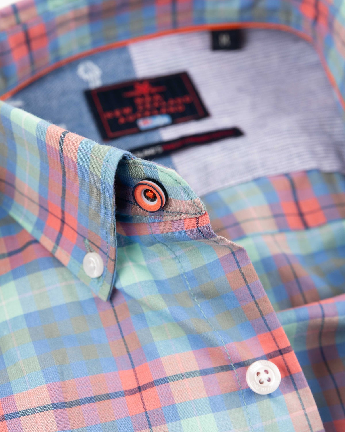 Camisa de algodón con cuadros - Blue Multicolour