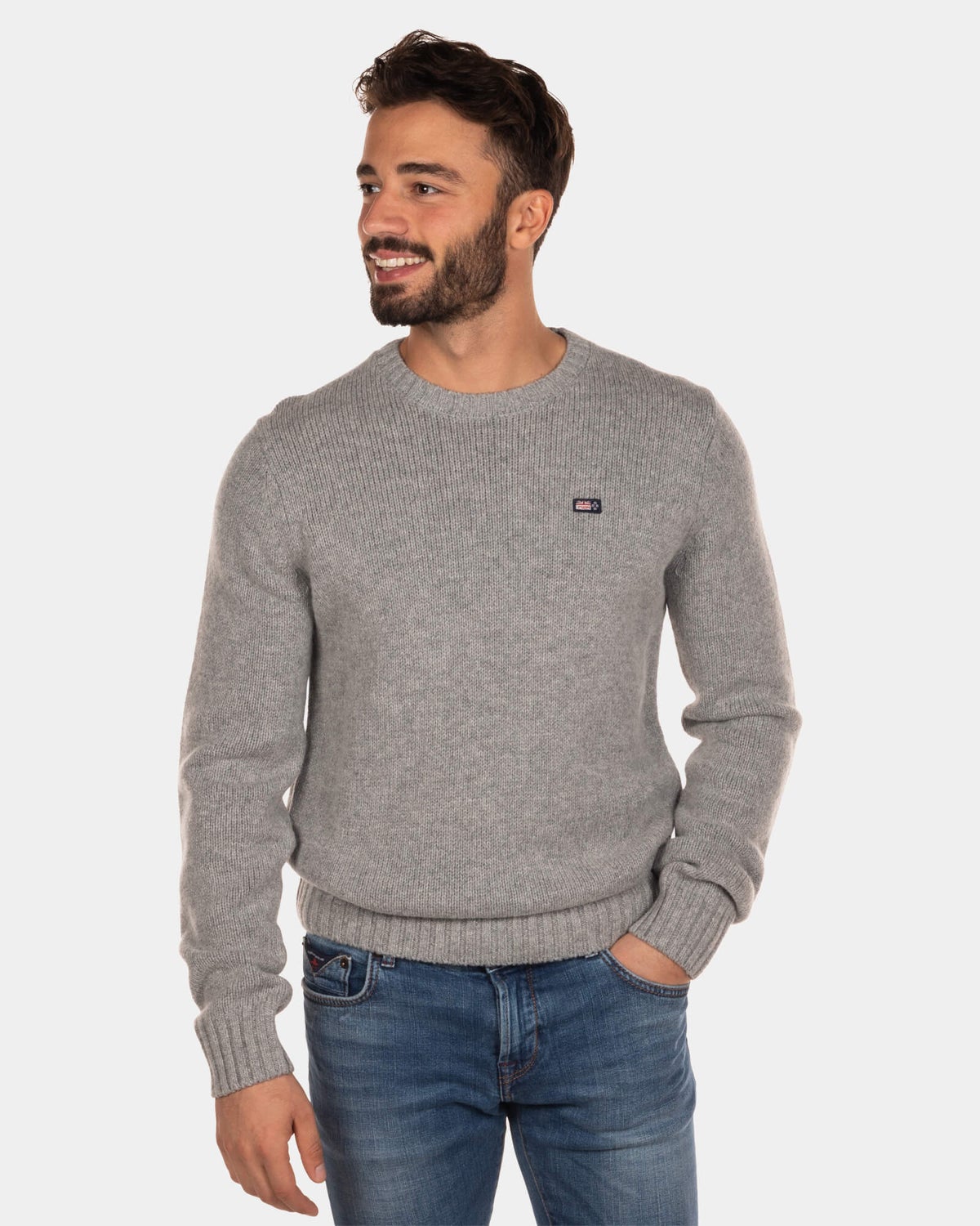 Trui met ronde hals Stag - Concrete Grey