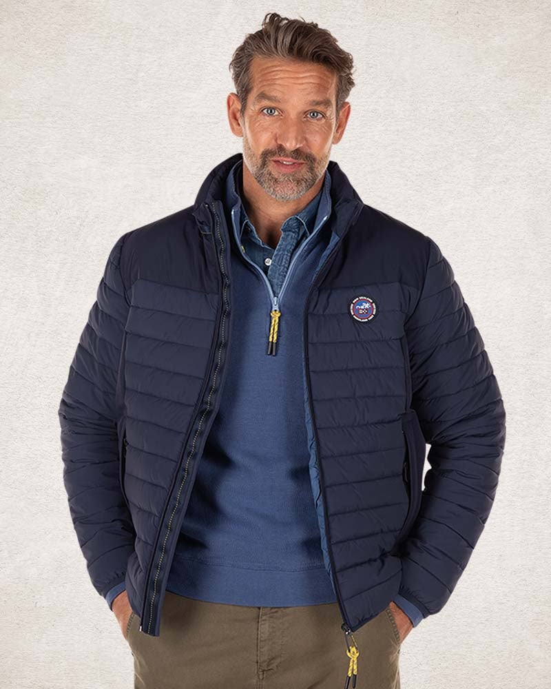 Padded solid coloured winter jacket - Charcoal Navy
