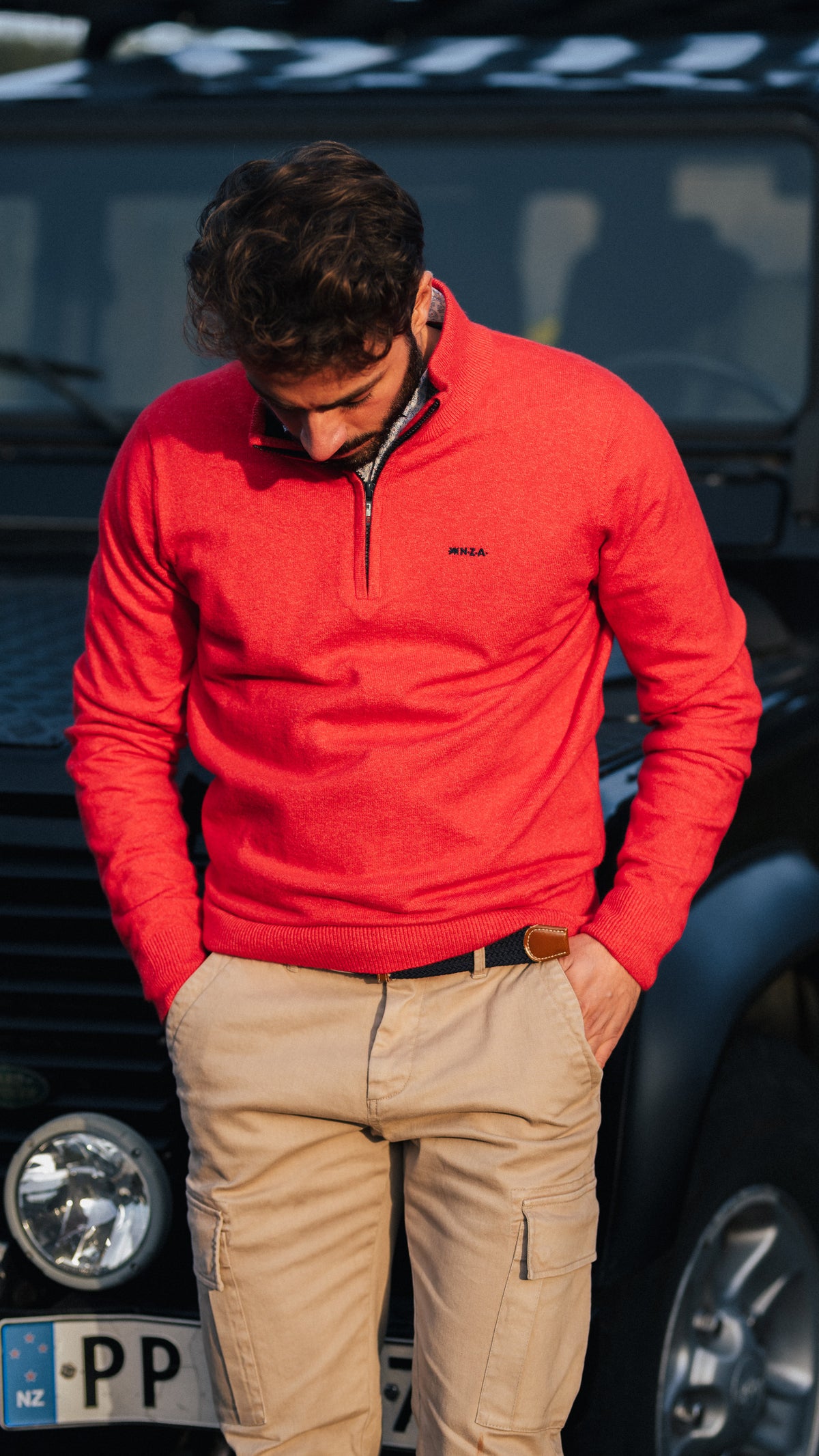 Roter Pullover mit Elasthan - Reef Red