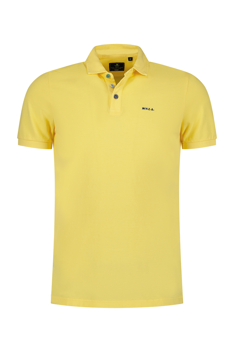 Polo uni en coton - Iguana Yellow