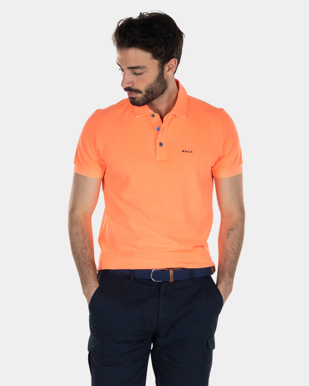 Polo de algodón básico - High Summer Orange