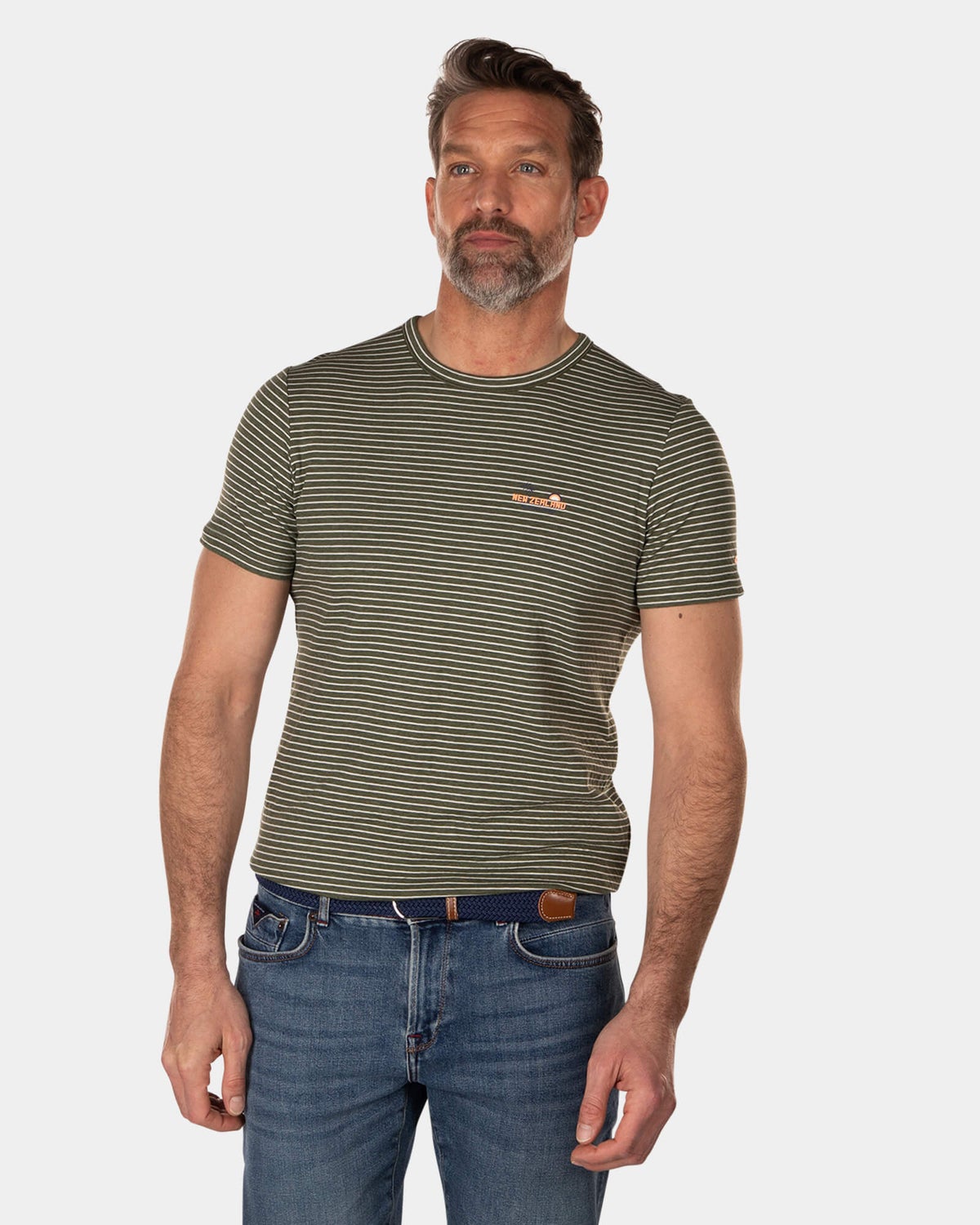 Baumwoll-T-Shirt mit Streifen - High Summer Army