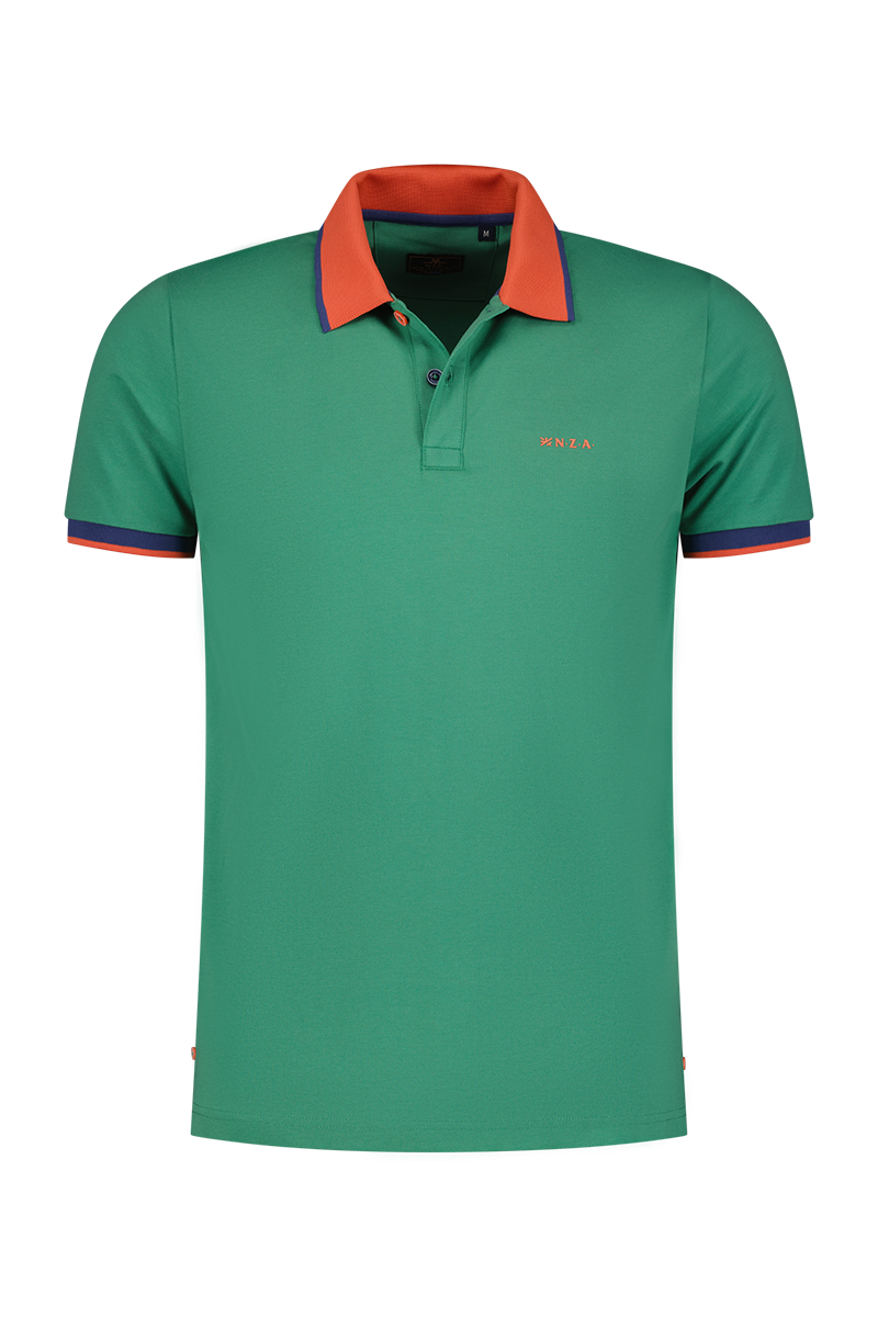 Sportliches Uni-Polo - Amazon Green