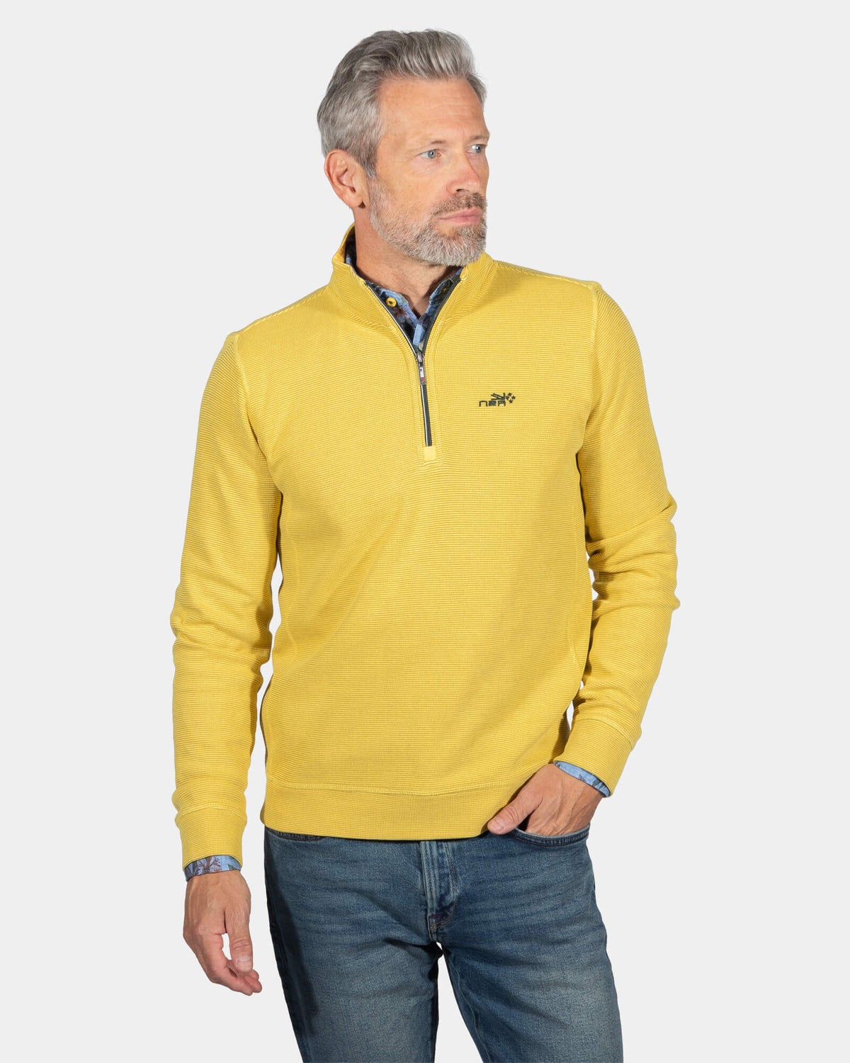 Pull uni demi zip Arapohue - Sunbeam Yellow