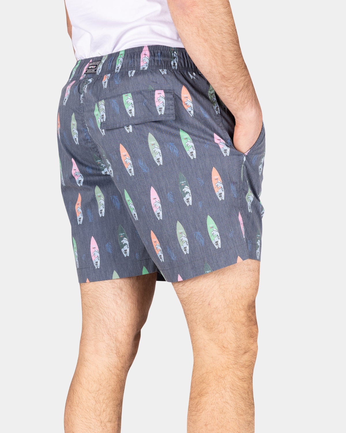 Zwembroek met surfboard print - Ocean Navy