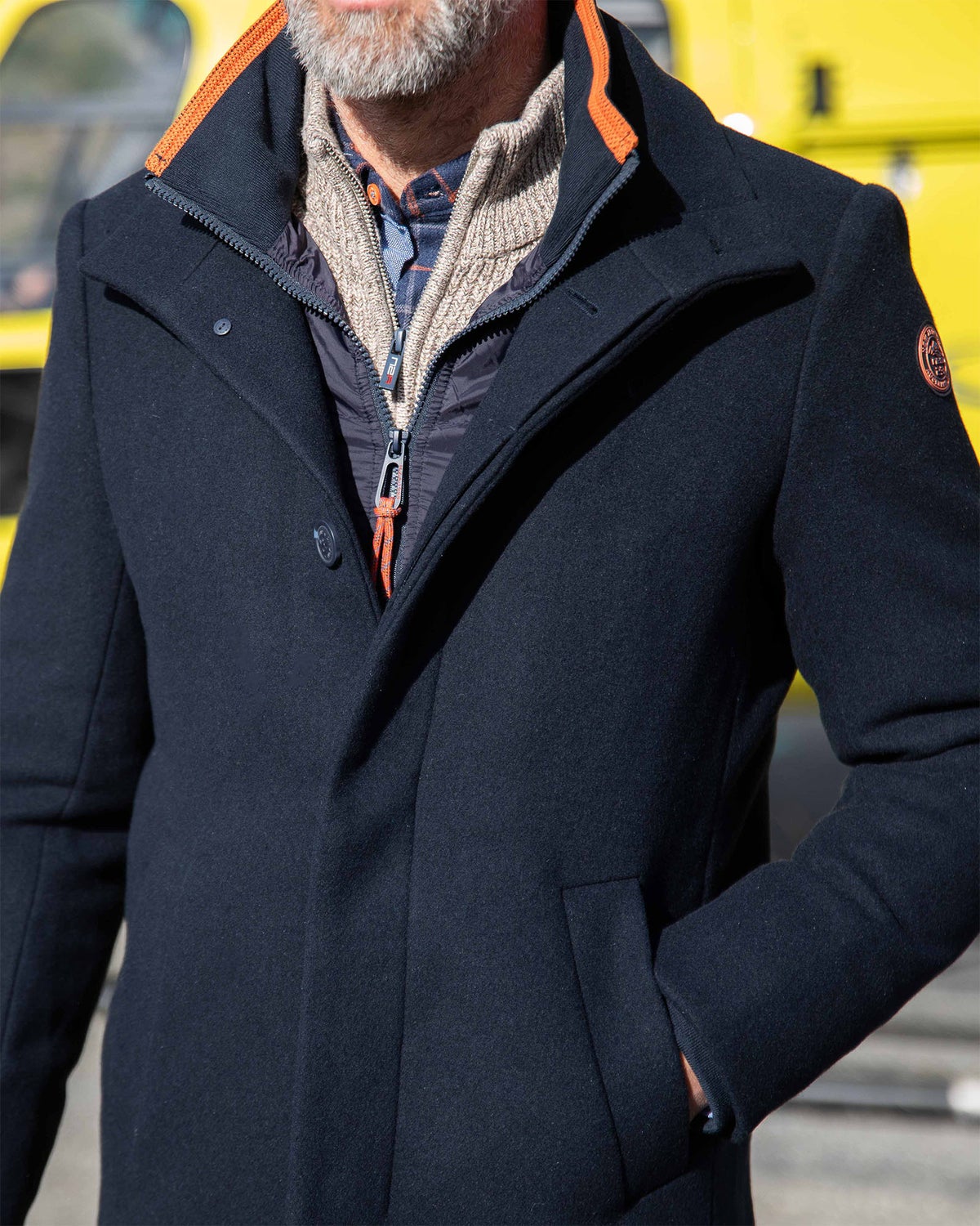 Manteau classique en laine bleu foncé - Pitch Navy